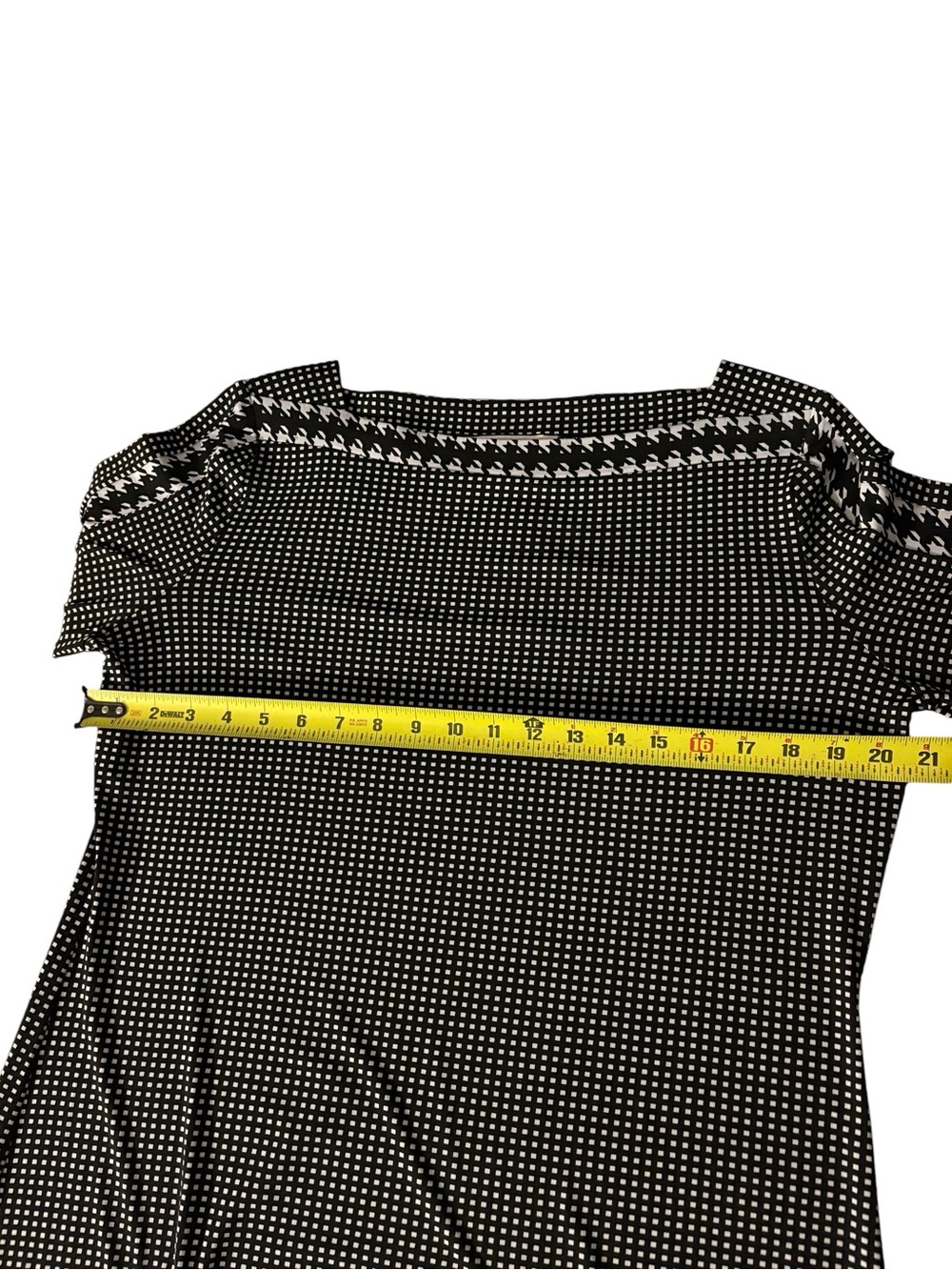 Michael Kors Geometric Micro Check Dress XL NWT Black White Mod Houndstooth - Picture 4 of 8
